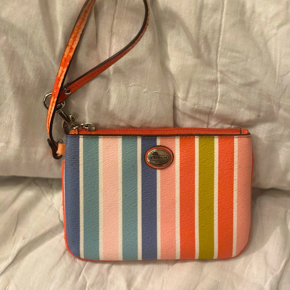 Coach multi-colored wristlet
